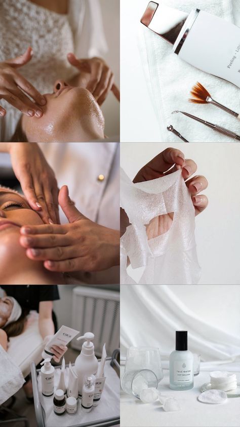 Getting A Facial Aesthetic, Diamond Glow Facial Benefits, Aesthetic Treatments Facials, Esthetician Product Photography, Esthician Photo Shoot, Skin Care Mood Board, Cosmetology Aesthetic Wallpaper, Esthetition Aesthetic, Esthetician Aesthetic Pictures