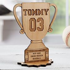 Engraved Gifts For Him | Personalization Mall Acrylic Cnc Ideas, Wood Trophy, Trophy Craft, Diy Trophy, Wooden Trophy, Wood Trophies, Acrylic Trophy, Wood Keepsake, Award Ideas