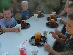 Lava Birthday Party, Volcano Birthday Party, Volcano Party, Volcano Birthday, Volcano For Kids, Making A Volcano, Volcano Cake, Jurassic Park Party, Volcano Lava