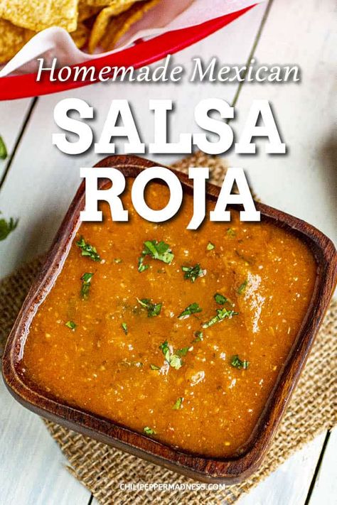 Mexican Hot Sauce Recipe, Mexican Salsa Roja, Hot Salsa Recipes, Homemade Mexican Salsa, Red Salsa Recipe, Mexican Salsa Recipes, Easy Homemade Salsa, Homemade Hot Sauce, Mexican Sauce