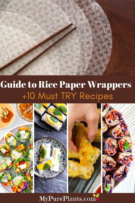 Do you have a packet of rice wrappers in your pantry? Or plan to buy some? Want to know how to choose which one to buy? How to store them and use them? Which ones are the Best Rice Paper Rolls Recipes? We answer all these questions and more in this complete guide to rice paper wrappers. Let's get started! ( Rice Paper Veggie Wraps, Rice Stick Recipes, How To Use Rice Paper Wraps, Things To Make With Rice Paper, Spring Roll Filling Ideas Rice Paper, Wrap Rice Paper, Rice Paper Rolls Recipes, Must Try Recipes, Rice Paper Spring Rolls