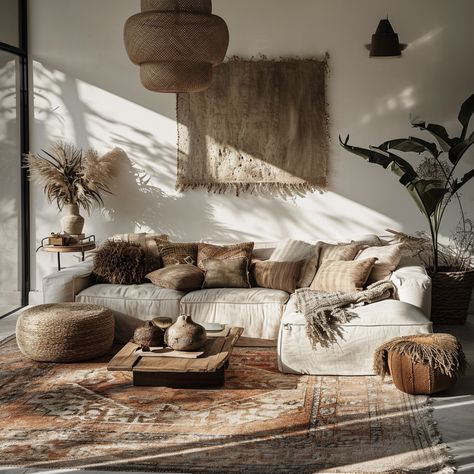 Modern Boho Living Room Ideas, Boho Living Room Ideas, Earthy Living Room, Modern Boho Living Room, Contemporary Living Room Design, Bedroom False Ceiling Design, Scandinavian Interior Design, Bohemian Living, Bohemian Living Room