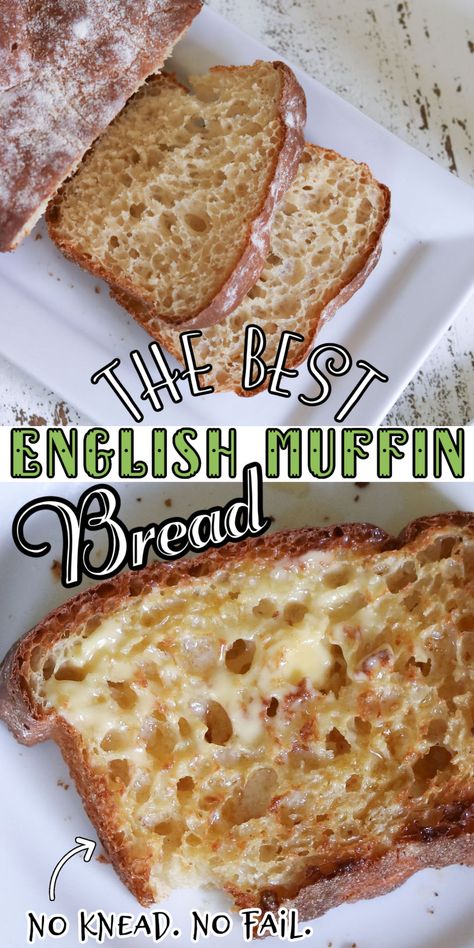 Bread No Knead, English Muffin Bread, Bread Maker Recipes, Artisan Bread Recipes, Muffin Bread, Makanan Diet, No Knead, Bread Machine Recipes, Easy Bread Recipes