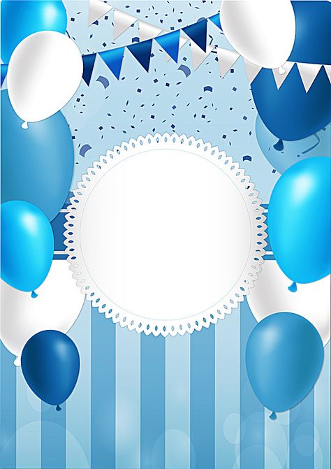 Blue Balloons Background, Birthday Background Wallpaper, Baby Birthday Invitation Card, Bos Baby, Happy Birthday Invitation Card, Birthday Background Design, 37th Birthday, Happy Birthday Blue, Birthday Party Images