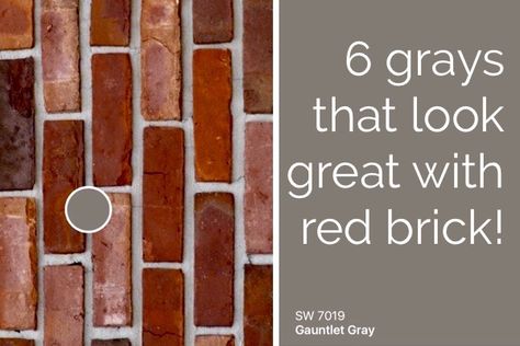 http://www.elegantpainting.com/gray-colors-that-go-with-red-brick/ Red Door House, Red Brick House Exterior, Red Brick Exteriors, Best Exterior Paint, House Paint Color Combination, Brick Decor, Siding Colors, Red Brick House, Brick Exterior House