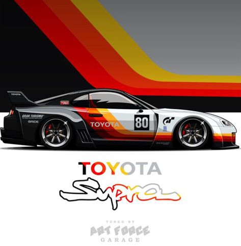 Livery Design Cars, Toyota Livery, Racing Car Design Ideas, Car Livery, Supra Livery, Racing Livery, Race Car Livery Ideas, Racing Livery Design, Race Car Design Graphics