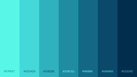 Flat Color Palette, Ui Color, Gradient Color Design, Website Color Palette, Color Design Inspiration, Hex Color Palette, Skin Color Palette, Color Palette Design, Teal Turquoise