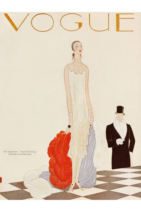 Vogue The Gown Jo Ellison Book Pictures of Dresses in British Vogue | British Vogue Vogue Illustrations, Style Année 20, Tattoo Painting, Vintage Vogue Covers, Vogue Vintage, Vogue Magazine Covers, Motif Art Deco, Magazine Vogue, Art Deco Illustration