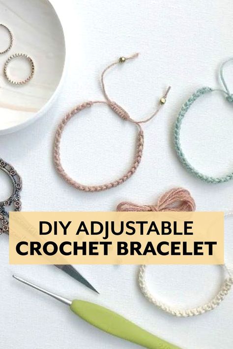 Cord Bracelet Diy, Crochet Bracelets, Crochet Bracelet Pattern, Bracelet Crochet, Knit Bracelet, Crochet Beaded Bracelets, Crochet Jewelry Patterns, Crochet Cord, Beginner Crochet Projects