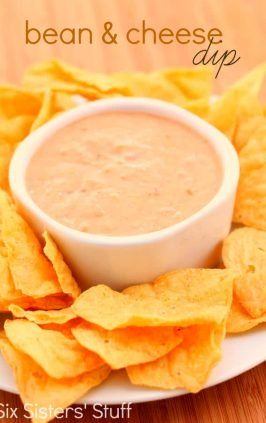 Bean And Cheese Dip, Bean Cheese Dip, Refried Bean, Cheese Dip Recipe, Easy Dip, Chips And Dip, Cheese Dip Recipes, Six Sisters Stuff, Snack Dip