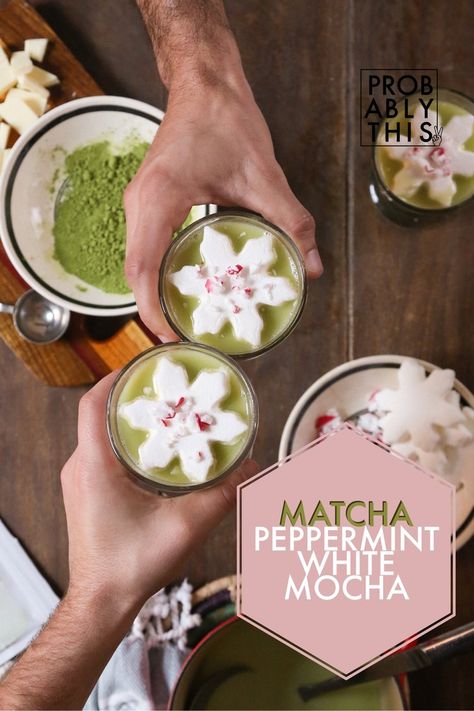 Peppermint White Mocha, Drag Brunch, Peppermint Syrup, Matcha Recipes, Hot Drinks Recipes, Mocha Recipe, Peppermint White, Matcha Drink, Tea Health Benefits