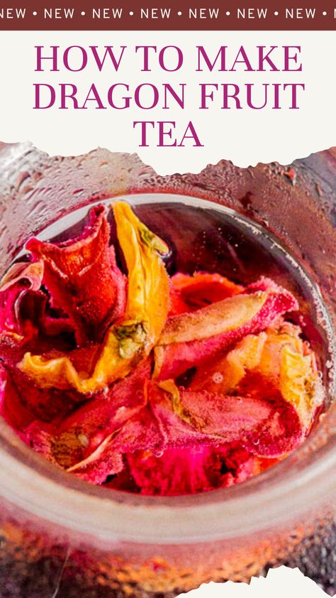 how to make dragon fruit tea Dragon Fruit Tea Recipe, Fruit Wine Recipes, Dragon Fruit Juice, Dragonfruit Recipes, Dragon Fruit Benefits, Fruit Jam Recipes, Red Dragon Fruit, Fruit Cupcakes, Fruit Nutrition