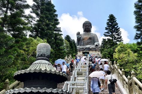 The Big Buddha on Lantau Island in #HongKong. #travel #outdoors #adventure Hong Kong Beaches, Lantau Island, Hong Kong Food, Hong Kong Travel, Modern Society, Island Tour, World Cities, Island Travel, Rock Formations