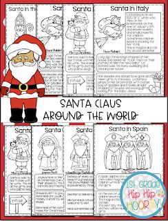 Santa Around The World, Santa Day At School, Christmas Crafts Around The World, Third Grade Christmas, History Of Santa Claus, Santa Activity, Santa Claus Story, Santa Claus Pictures, Broom Stick