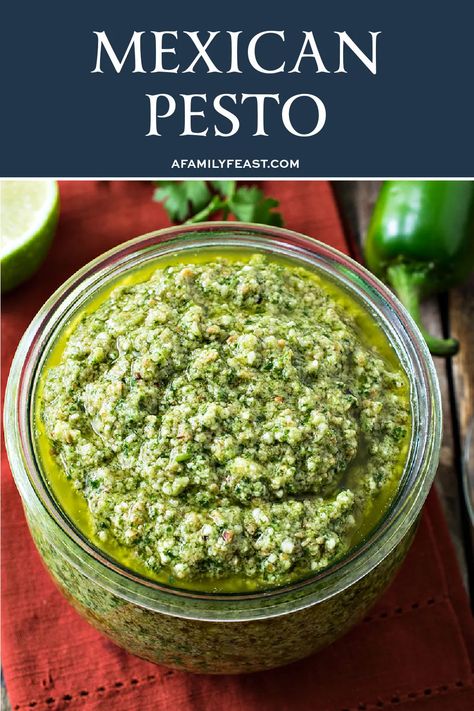 Jalapeno Pesto Recipe, Chipotle Pesto, Pepper Oil Recipe, Cilantro Recipes, Cilantro Pesto, Chimichurri Recipe, Jalapeno Peppers, Gourmet Cheese, Creamy Pesto