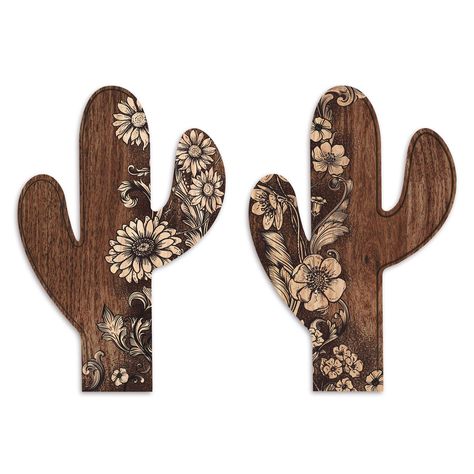 PRICES MAY VARY. Cactus Decor：This boho home decor features a vintage design with carved flower patterns on the surface, perfectly presenting the mysterious Western atmosphere and making your bare walls eye-catching instantly Product Details: Made of reliable MDF material, this western wall decor features perfect durable performance, which won't crack or deform easily. The surface pattern is carved to create a lifelike and vivid feeling Easy to Install: This Aztec decoration comes with hooks, ma Boho Western Living Room, Bathroom Western, Aztec Cactus, Western Wall Decor, Western Rooms, Native American Decor, Western Bedroom, Home Decor For Living Room, Wall Decor Rustic