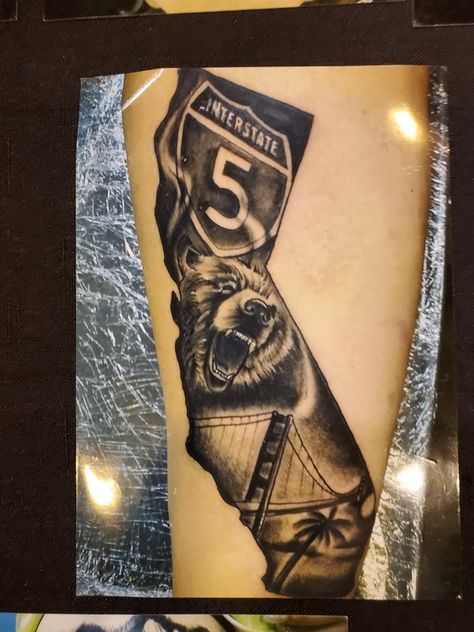 Az Tattoo Ideas, Interstate Tattoo, California State Tattoos, 22 Tattoo, State Tattoos, California Sign, Avatar Tattoo, Evil Skull Tattoo, Evil Skull