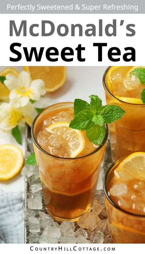 Perfect Iced Tea, How To Make Sweet Tea, Mcdonald's Sweet Tea Recipe, Homemade Sweet Tea, Gold Peak Sweet Tea, Mcdonalds Sweet Tea, Sweet Tea Recipe, Iced Tea Recipes Homemade, Summer Punch