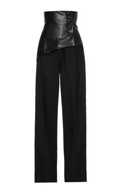 High-Rise Faux Leather Corset Pants by ALEKSANDRE AKHALKATSISHVILI for Preorder on Moda Operandi Pants With Corset, Ow Collection, Celana Jogger Wanita, Corset Pants, Leather Corset, Leather Trousers, Moda Vintage, Faux Leather Pants, Kpop Fashion Outfits