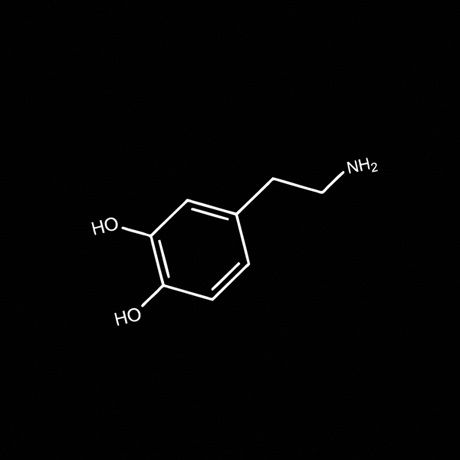 Dopamine is associated with passion, love motivation, and happiness..maybe I'll get this molecule tattooed on my shoulder, as a way to remind me to "be happy, and to pursue what I love." Dopamine Molecule Art, Dopamine Wallpaper, Chemical Tattoo, Dopamine Tattoo, Chemistry Love, Dopamine Art, Chemistry Tattoo, Dopamine Molecule, Science Tattoo