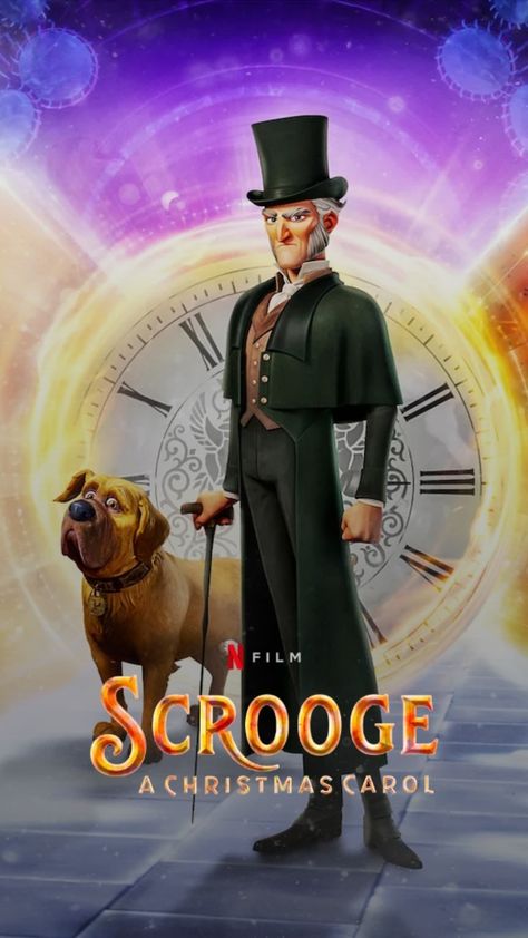 SCROOGE A CHRISTMAS CAROL Official Poster Netflix Mr Scrooge Christmas Carol, Scrooge Netflix Movie, Netflix Scrooge, Ebenezer Scrooge 2022, Scrooge A Christmas Carol 2022, Scrooge Movie, Scrooge 2022, Christmas Carol Characters, Mr Scrooge