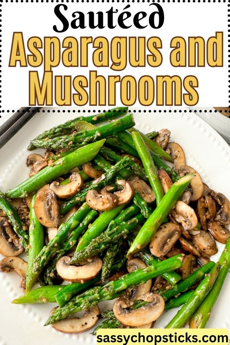 This simple asparagus and mushrooms recipe combines fresh asparagus with Baby Bella mushrooms seasoned with delicious Asian seasonings. Sides Potatoes, Sautéed Asparagus, Sauteed Asparagus, Recipe Asparagus, Cook Asparagus, Spring Side Dishes, Saute Asparagus, Easy Asparagus Recipes, Brunch Easter