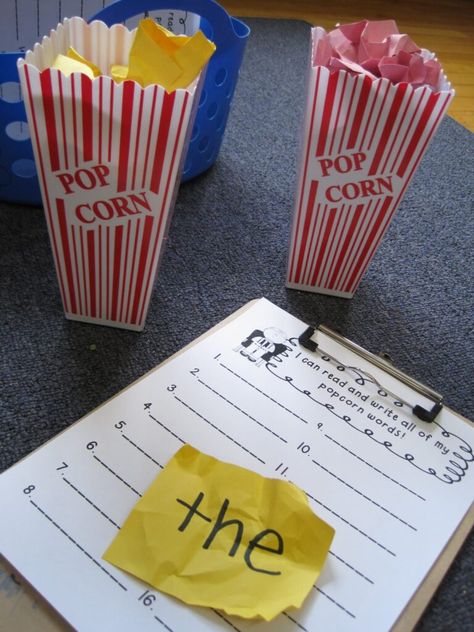 Popcorn Words, Word Work Kindergarten, Sight Word Fun, Teaching Sight Words, School Kindergarten, Kindergarten Fun, Sight Words Kindergarten, Literacy Stations, Sight Word Activities