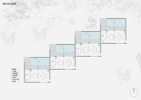 Gallery of Maayaa Resort / Aslam Sham Architects - 22 Resort Layout, All Modern Furniture, Resort Plan, Resort Interior, Resort Architecture, Stone Pillars, Pool Villa, Villa Plan, Resort Villa