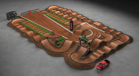 Motocross Track Design, Atv Track, Rc Crawler Course, Bike Pump Track, Rc Car Track, Dirt Bike Track, Motocross Tracks, Dirt Bike Party, Pump Track