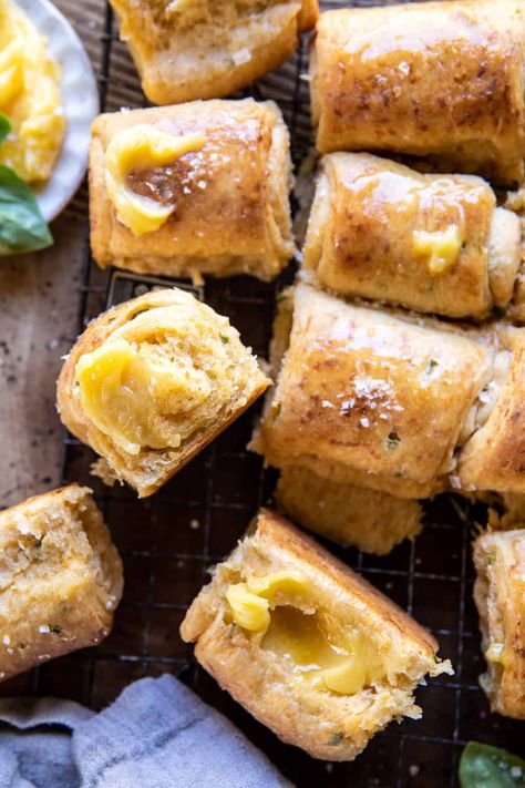 Jalapeño Cheddar Rolls, Salted Honey Butter, Cheddar Rolls, Tieghan Gerard, Savory Bread Recipe, Half Baked Harvest Recipes, Herb Bread, Jalapeno Cheddar, Harvest Recipes