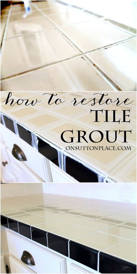 Regrouting Tile, Kitchen Counter Tile, Painting Bathroom Countertops, Diy Tiles, Room Ideas Diy, Diy Grout, Grout Repair, Tile Countertops Kitchen, Easy Tile