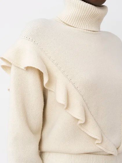 Chloé Sweaters & Knitwear | Chloé US official site Scallop Sweater, Chloe Sweater, Nautical Shirt, Turtleneck Jumper, Turtle Neck Jumper, Fitted Turtleneck, High Neck Sweater, Knitwear Fashion, Cashmere Jumper