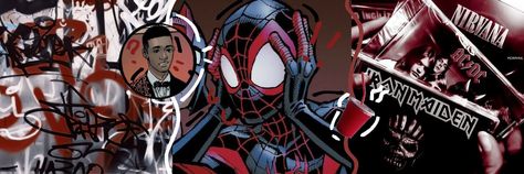 Spiderman Banner Aesthetic, Miles Morales Christmas Icon, Miles Morales Twitter Header, Spiderman Banner Discord, Miles Banner, Spiderverse Headers, Miles Morales Banner, Miles Morales Header, Spiderverse Banner