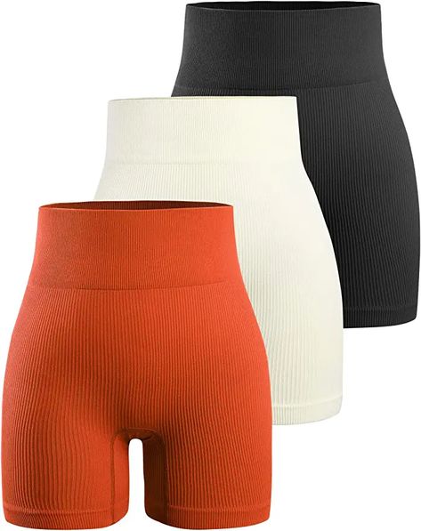 High Waist Gym Shorts, Gym Shorts For Women, Bday List, White Spandex, Workout Shorts Women, Christian Fashion, Cream Shorts, Ribbed Shorts, Ribbed Leggings