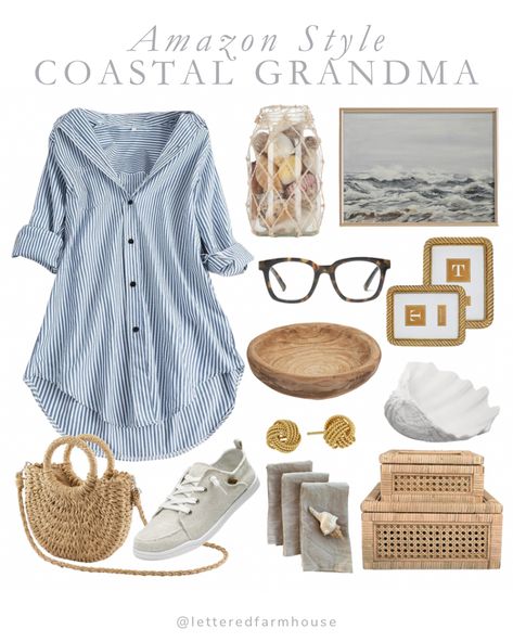 Beach Grandma Style, Coastal Grandma Shoes, Plus Size Coastal Grandmother Outfits, Coastal Grandma Vibes, Coastal Grandma Hairstyles, Costal Grandma Home Decor, Grandma Coastal Fashion, Coastal Grandmother Home Decor, Grandma Coastal Decor