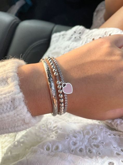 Tiffany Bracelet Stack, Silver Bracelet Stack, 2024 Board, Tiffany And Co Bracelet, 2024 Goals, Tiffany Bracelets, Virtual Wardrobe, Gelang Manik, Pretty Princess