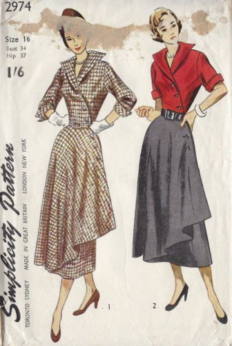 1949-Vintage-Sewing-Pattern-B34-DRESS-1240 40s Mode, Fashion Design Inspiration, Áo Blu, Patron Vintage, Fashion 1940s, Vintage Dress Patterns, 40s Fashion, Couture Vintage, Retro Mode