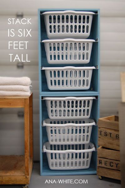 If only I had a laundry room to put this in (and if only I had any woodworking skills...). Maybe toy storage instead? Diy Lavanderia, Laundry Basket Dresser, Diy Laundry Basket, Room Storage Diy, Diy Rangement, Ideas Para Organizar, Diy Casa, Diy Laundry, Laundry Room Storage