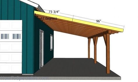 Plan Carport, Lean To Carport, Attached Carport, Wooden Carports, Building A Carport, Diy Carport, Lean To Roof, Carport Plans, Tall Bar