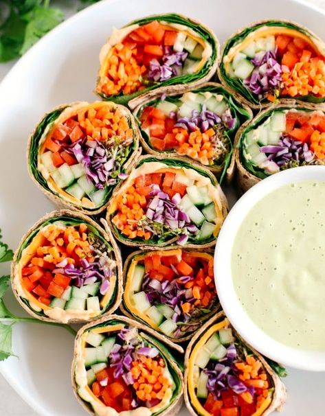 Eat Yourself Skinny - Delicious Healthy Recipes Cardiac Rehab, Veggie Protein, Veggie Rolls, Rainbow Roll, Lunch Prep, Vegetarian Meal Prep, Summer Foods, Avocado Dressing, Veggie Meals