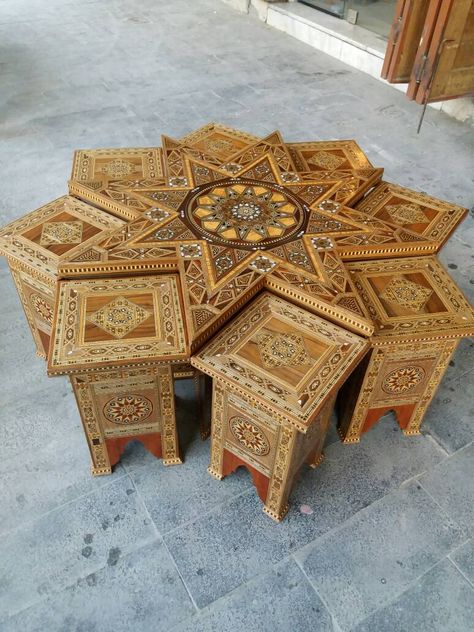 Islamic Furniture Design, Arab Furniture, Morocco Furniture, Arab Home Decor, Arabian Furniture, Arabic Furniture, Traditional Moroccan Wedding, Islamic Furniture, 3d Art Painting