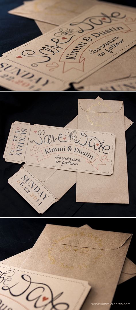 Vintage Ticket Save the Dates Movie Ticket Save The Date, Save The Date Ticket, Ticket Save The Date, Sweetheart Dance, Save The Date Pictures, Ticket Wedding Invitations, Wedding Wishlist, Ticket Style, Vintage Ticket