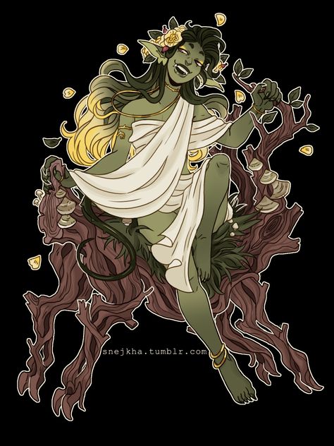 Monstertober Day 7: Dryad + Chariot Belly Dancer Reference, Dryad Oc, Dryad Art, Oc Board, Belly Dancers, Day 7, Snake Plant, Drawing Inspiration, Character Art