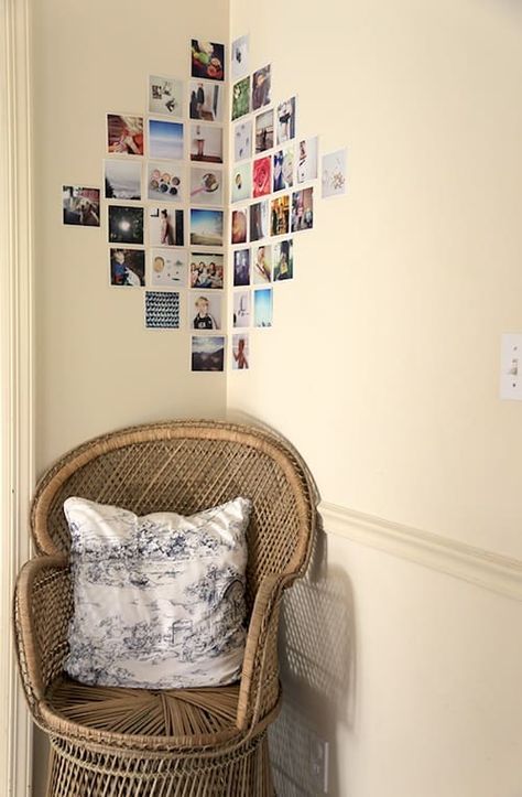 Wall Art by Design Mom | Creative Ideas for Photo Walls Photo Walls Bedroom, Gallery Wall Template, Foto Muro Collage, Photowall Ideas, Polaroid Wall, Diy Wand, Photo Wall Gallery, Dekorasi Kamar Tidur, Design Del Prodotto