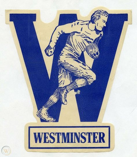 Westminster College Football Vintage Decal Sticker 1932 Schedule - JJ074 | #2077209752 Vintage Mascot, Mascot Logos, Cal Bears, College Stickers, Football Vintage, Ken Griffey Jr., Griffey Jr, Ken Griffey, Vintage College