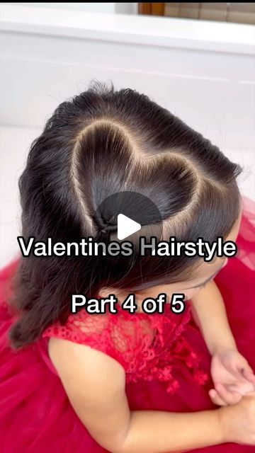 How To Do Heart Parts In Hair, Heart Hair For Kids, Heart Toddler Hair, How To Do The Heart Hairstyle, How To Make A Heart Part In Hair, How To Make A Heart In Hair, Easy Heart Hairstyles, Girl Heart Hairstyles, Heart Hair Part