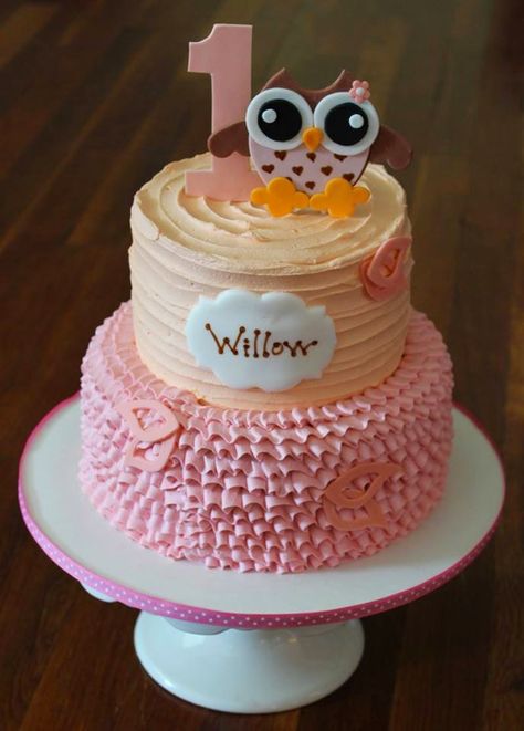 Fair Cake, First Birthday Activities, Birthday Cake Photos, Owl First Birthday, Owl 1st Birthdays, Buttercream Birthday Cake, Purple Cakes Birthday, Owl Cakes, Owl Birthday Parties