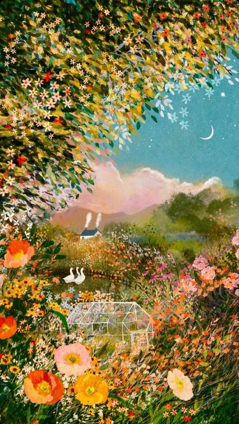 Free Phone Wallpaper, Fairytale Art, Nature Illustration, Illustration Artists, Floral Illustrations, Whimsical Art, 그림 그리기, Pretty Wallpapers, Painting & Drawing