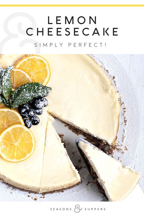 Lemon Cheesecake Recipes, Lemon Cheese, Lemon Cheesecake, Cheese Flavor, Lemon Recipes, Graham Cracker, Savoury Cake, Food Cakes, Cheesecake Recipes