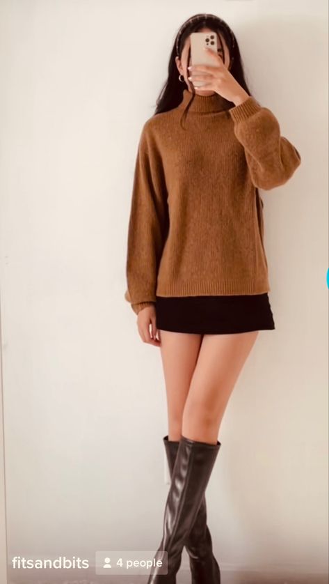 Cute Fall Outfits Korean, Fall Outfits Korean Fashion, Sweater Outfits Korean, Korean Fall Outfits, Ootd Sweater, Fall Outfits 2022, Fall Outfits Korean, Skirt Outfits Fall, Tv Show Outfits